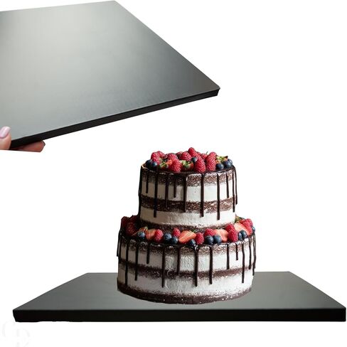 لوح طبل الكيك الاحترافي، مربع أسود، عالي التحمل، 12 × 12 بوصة، سمك 1/2 بوصة - عبوة واحدة in Kuwait