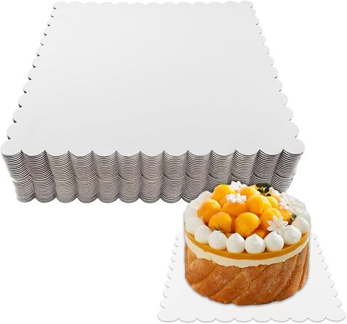 30 Pcs 8+10+12 inch White Square Cake Boards, 10 of Each Size, Food-Graded Cardboard, Waterproof and Oil-Proof, Sturdy Corrugated, Ideal for Baking, Cake DIY, Dessert and Craftin in Kuwait