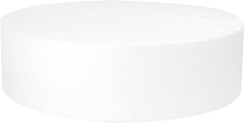 O'CREME Polystyrene Dummy Cake Decorating Display for Baked Goods Bakery Supplies Round Shape (14" Diameter x 2" High) in Kuwait