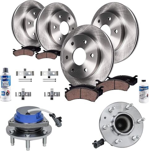 Detroit Axle-دوارات الفرامل الأمامية لعام 2008-2019 نيسان تيتان 2007-2014 Armada 2007-2010 Infiniti QX56 Disc-Discled Rotors 2009 استبدال [13.78 بوصة الدوارات] in Kuwait