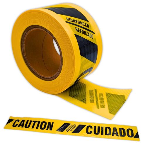 شريط حاجز مقوى من ACE Supply - بكرة شريط خطر أحمر - 3 بوصة × 300 × 5 مل - أشرطة متراس للبناء والمرافق والتحكم في الحشود وخدمات الطوارئ in Kuwait