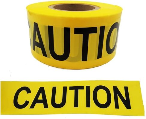 شريط مسرح الجريمة - خط شرطة أصفر بطول 328 قدمًا × 3 بوصات لا يعبر | لفة شريط تحذير كبيرة للهالوين، المنزل المسكون، ديكورات الحفلات، مسرح الجريمة، ديكور الهالوين in Kuwait