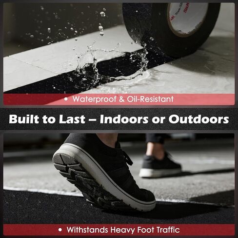 شريط مضاد للانزلاق منقوش من S&X - 3 بوصة × 60 قدم، شريط أسود غير قابل للانزلاق مع سطح حبيبي مزخرف للسلالم والأرضيات والمنحدرات - مقاوم للماء، شديد التحمل in Kuwait