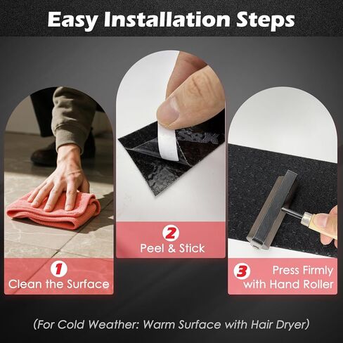 شريط مضاد للانزلاق منقوش من S&X - 3 بوصة × 60 قدم، شريط أسود غير قابل للانزلاق مع سطح حبيبي مزخرف للسلالم والأرضيات والمنحدرات - مقاوم للماء، شديد التحمل in Kuwait