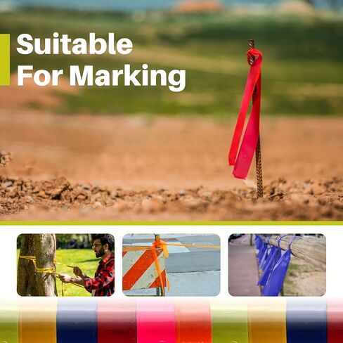 Pack of 16 Colored Flagging Tape Assorted Colors Trail Marking Tape Outdoor Non-Adhesive Surveyors Tape, Flagging Ribbon Tape 1" x 150-Feet (2,400 Feet Total) in Kuwait