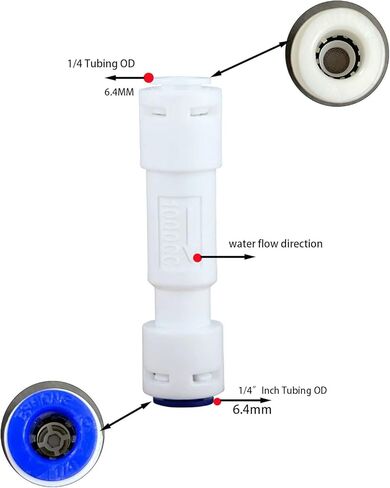 1/4" Push to Connect One Way Check Valve,1/4" RO Water Tube Fitting Check Valve, NSF Certified Plastic Quick Connect RO Fittings for Reverse Osmosis Water Filter, Ice Maker, Coffee Machine (6 Pcs) in Kuwait