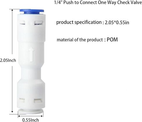 1/4" Push to Connect One Way Check Valve,1/4" RO Water Tube Fitting Check Valve, NSF Certified Plastic Quick Connect RO Fittings for Reverse Osmosis Water Filter, Ice Maker, Coffee Machine (6 Pcs) in Kuwait
