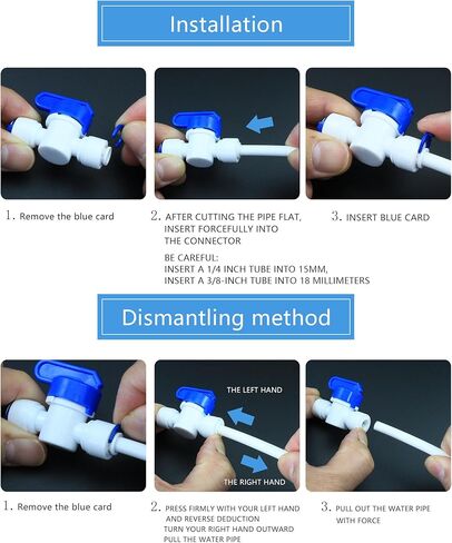 1/2" خيط أنثى إلى 1/4" صمام كروي أنبوبي، مفتاح محول سريع التوصيل، تركيب أنابيب بلاستيكية قابلة للدفع لأنظمة تصفية المياه بالتناضح العكسي RO، وموزعات المشروبات، وأجهزة تنقية المياه (3 قطع) in Saudi Arabia