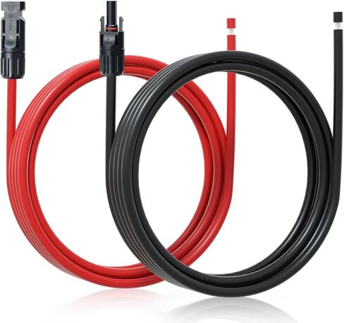 ECO-WORTHY 10FT 10AWG Solar Extension Cable with Female and Male Connector Solar Panel Wire Adaptor for Home, Ship and RV Solar Panels (10FT Red + 10FT Black) in Kuwait