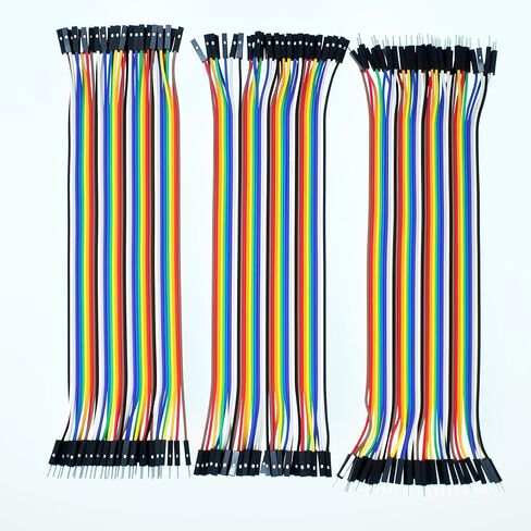 120 قطعة من سلك دوبونت متعدد الألوان 40 سنًا ذكر إلى أنثى، 40 سنًا M/M، 40 سنًا F/F مجموعة كابلات شريط توصيل لوحة الخبز المتوافقة مع مشاريع Arduino (20 سم/8 بوصة) in Kuwait