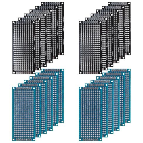 24 قطعة (3 × 7 سم) مجموعة النموذج الأولي للوحة PCB مزدوجة الجوانب لحام 2 لون لوحة دوائر مطبوعة عالمية للحام والمشروع الإلكتروني in Kuwait