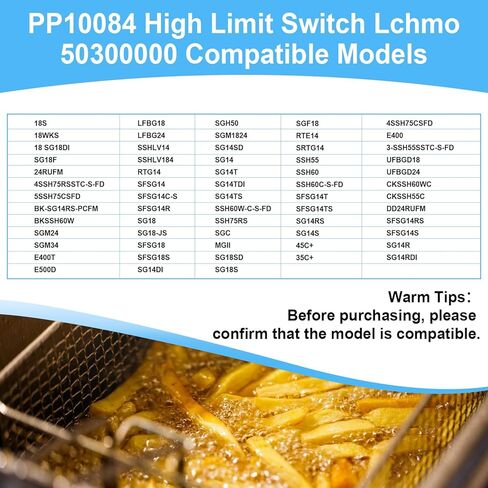 PP10084 مفتاح مقلاة ترموستات عالي الحد متوافق مع مقلاة بيتكو، 1/4 بوصة خيط Mpt، 450 درجة فهرنهايت/230 درجة مئوية ترموستات أمان عالي الحد مناسب لـ VF35، MGII، SG14 35C، 45C+ 18S، 18 E500D in Kuwait
