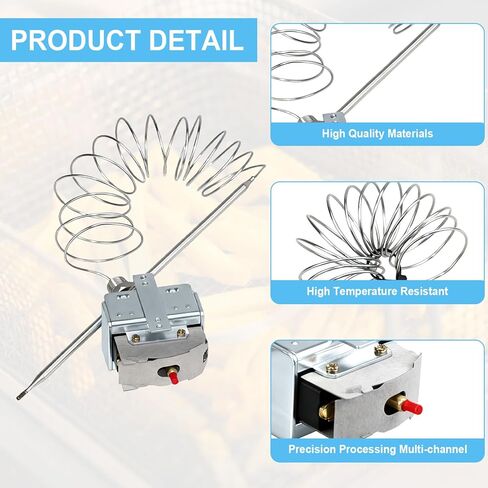 PP10084 مفتاح مقلاة ترموستات عالي الحد متوافق مع مقلاة بيتكو، 1/4 بوصة خيط Mpt، 450 درجة فهرنهايت/230 درجة مئوية ترموستات أمان عالي الحد مناسب لـ VF35، MGII، SG14 35C، 45C+ 18S، 18 E500D in Kuwait