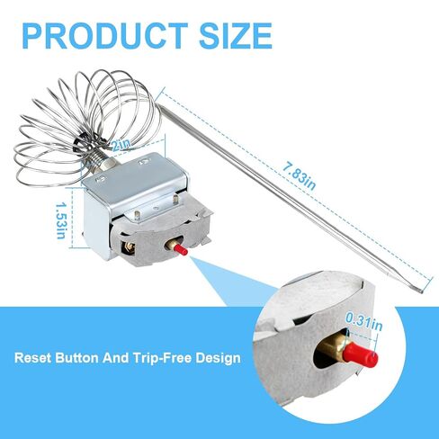 PP10084 مفتاح مقلاة ترموستات عالي الحد متوافق مع مقلاة بيتكو، 1/4 بوصة خيط Mpt، 450 درجة فهرنهايت/230 درجة مئوية ترموستات أمان عالي الحد مناسب لـ VF35، MGII، SG14 35C، 45C+ 18S، 18 E500D in Kuwait