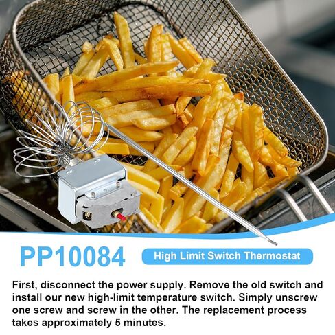 PP10084 مفتاح مقلاة ترموستات عالي الحد متوافق مع مقلاة بيتكو، 1/4 بوصة خيط Mpt، 450 درجة فهرنهايت/230 درجة مئوية ترموستات أمان عالي الحد مناسب لـ VF35، MGII، SG14 35C، 45C+ 18S، 18 E500D in Kuwait