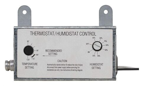 Dayton 2 SPST Attic Fan Thermostat/Humidistat with 60° to 120°F Range, 2.5A in Kuwait