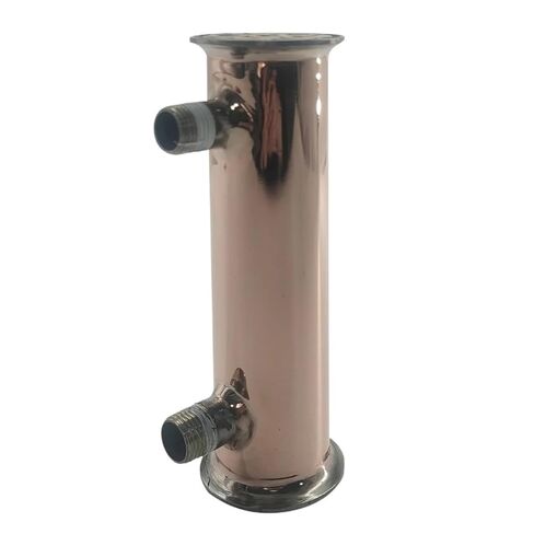 مكثف التقطير بمشبك نحاسي، مشبك 2 بوصة (51 مم) مكثف OD64 مم، 6 قطع من 12 أنبوبًا نحاسيًا. مزيل البلغم، ارتداد (فضي) in Kuwait