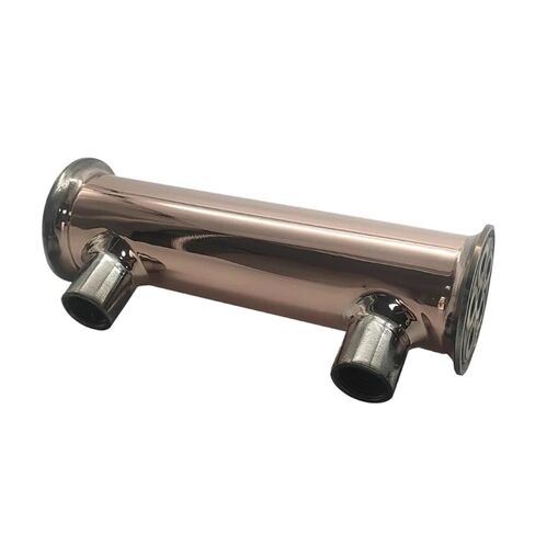 مكثف التقطير بمشبك نحاسي، مشبك 2 بوصة (51 مم) مكثف OD64 مم، 6 قطع من 12 أنبوبًا نحاسيًا. مزيل البلغم، ارتداد (فضي) in Kuwait