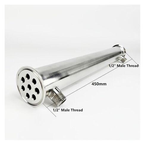 2 بوصة (51 مم) OD64 مم، مزيل البلغم/مكثف مع خيط ذكر 1/2 بوصة للتقطير، 8 أنابيب داخل المعرف 8 مم، الطول 450 مم in Kuwait