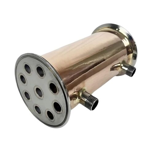 4 بوصة الطويق OD119mm النحاس المقطر Dephlegmator مع 1/2 "ذكر الموضوع ارتداد المكثف H-200mm للبيرة البيرة الألبان in Saudi Arabia