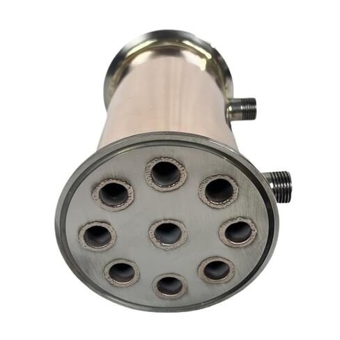 4 بوصة الطويق OD119mm النحاس المقطر Dephlegmator مع 1/2 "ذكر الموضوع ارتداد المكثف H-200mm للبيرة البيرة الألبان in Saudi Arabia