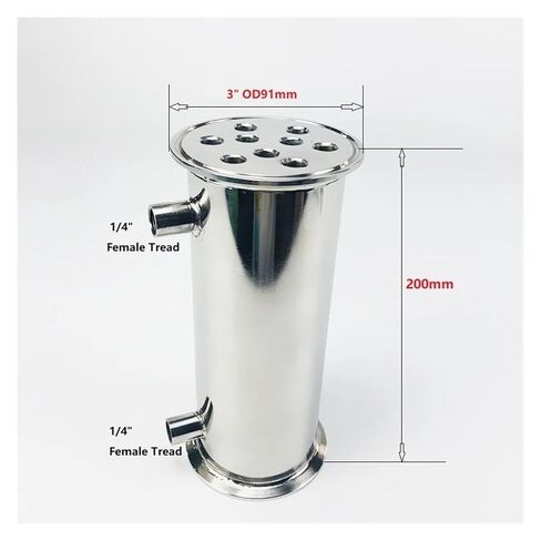 3 "76 مللي متر (OD91mm) مزيل البلغم ، الارتجاع ، مكثف التقطير. الطول 200 مللي متر ، مع خيط أنثى 1/4" ، الفولاذ المقاوم للصدأ 304 in Saudi Arabia