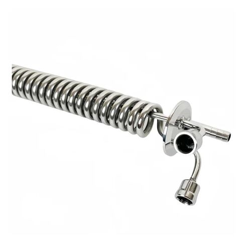 شفة ملف تبريد طويلة من النوع ثلاثي المشبك OD50.5mm، مكثف التقطير، أنبوب OD 6 مم، L-590 مم، ارتداد، ديمروث، ستانلس ستيل 304 in Kuwait