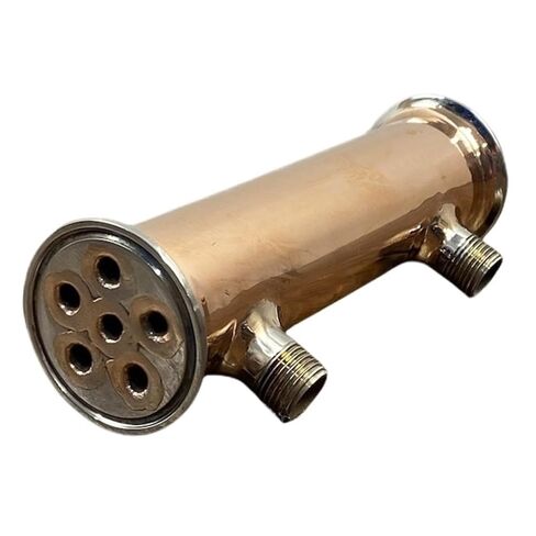 مشبك 2 بوصة (51 مم) OD64 مم مكثف نحاسي، مزيل البلغم، ارتداد، جهاز تقطير 200 مم، 6 أنابيب 99,99% in Kuwait