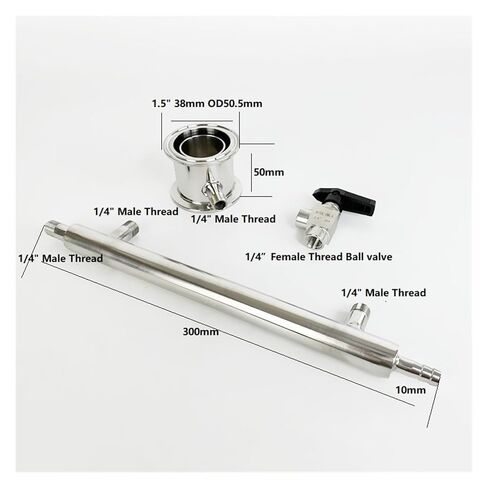 جهاز أخذ العينات 1.5 بوصة 38 مم Flange50.5mm مع مكثف وصمام كروي 1/4 بوصة، وحدة الارتجاع للتقطير، SS304 in Saudi Arabia
