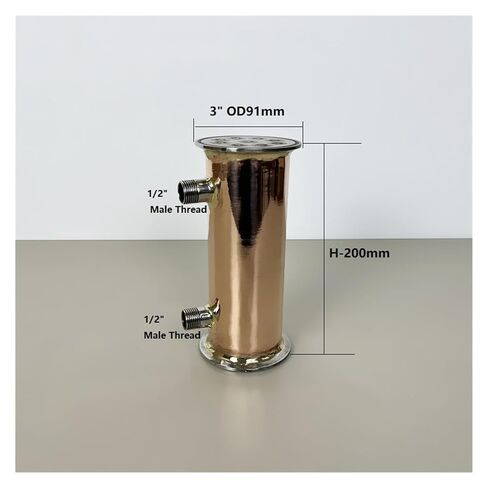 3 "OD91mm النحاس Dephlegmator/مكثف مع 1/2" الموضوع الذكور لتقطير تخمير المنزل H-200mm ، 9 أنابيب داخل ID 8 مللي متر in Saudi Arabia