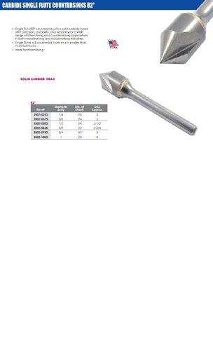 HHIP 2002-0750 Single Flute 82 Degree Carbide Countersink, 3/4-Inch Size in Saudi Arabia