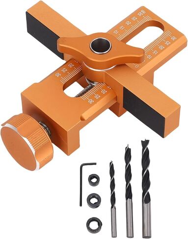 Cabinet Door Installation Positioner, Adjustable Aluminium Alloy Cabinet Door Installation Positioner with 6mm, 8mm and 10mm Drill Bits in Kuwait