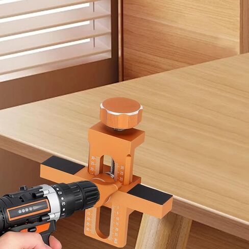 Cabinet Door Installation Positioner, Adjustable Aluminium Alloy Cabinet Door Installation Positioner with 6mm, 8mm and 10mm Drill Bits in Kuwait