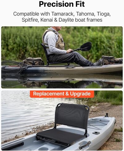 VEVOR Kayak Seat, Folding Kayak Seat with Comfortable Back Support, Aluminum Alloy Frame & 600D Oxford Fabric, Easy Assembly for Paddling, Fishing and Recreational Kayaking in Saudi Arabia