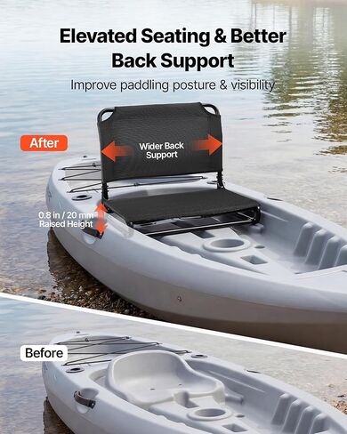 VEVOR Kayak Seat, Folding Kayak Seat with Comfortable Back Support, Aluminum Alloy Frame & 600D Oxford Fabric, Easy Assembly for Paddling, Fishing and Recreational Kayaking in Saudi Arabia