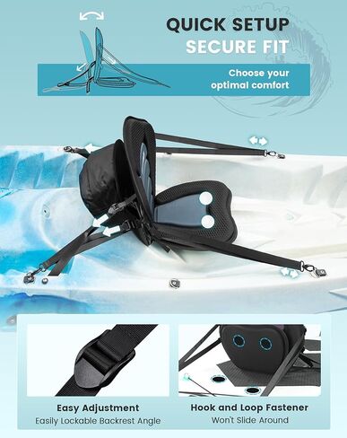 Kayak Seats with Back Support, Paddle Board Seat for Inflatable Boards, 330LBS Capacity Thickened Replacement for Sit on Top Kayak Fishing Canoe in Kuwait