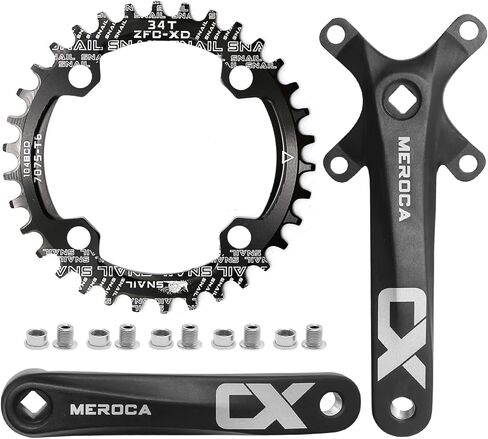 170 MM Mountain Bike Crank Set, Robust Single Speed Crank Kit with 104BCD 32 34 36 38 40 42T Round, Replacement for E-Bike Commuter Bike Mountain Bike in Saudi Arabia