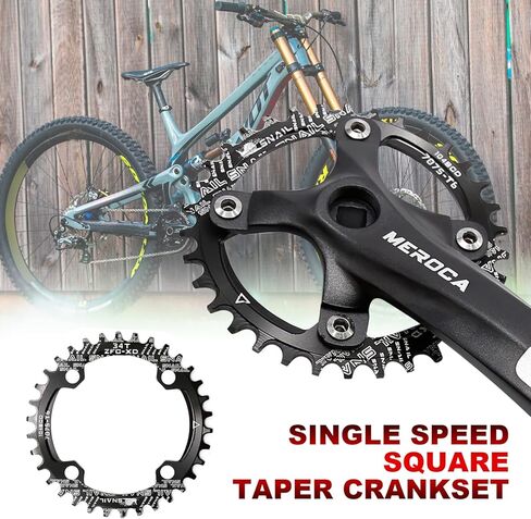170 MM Mountain Bike Crank Set, Robust Single Speed Crank Kit with 104BCD 32 34 36 38 40 42T Round, Replacement for E-Bike Commuter Bike Mountain Bike in Saudi Arabia