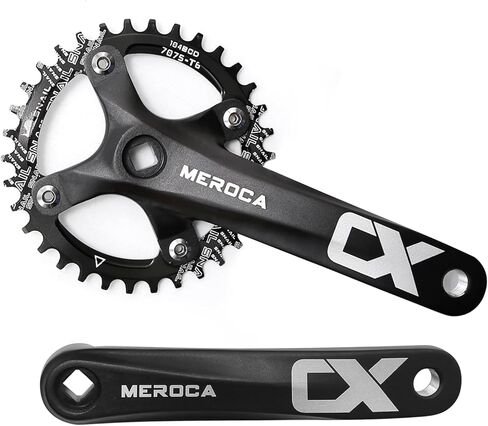 170 MM Mountain Bike Crank Set, Robust Single Speed Crank Kit with 104BCD 32 34 36 38 40 42T Round, Replacement for E-Bike Commuter Bike Mountain Bike in Saudi Arabia