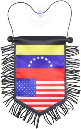 Venezuela Flag for Car American venezuelan cars flags – Dual Nationality Hanging Banner | Double-Sided Mini Flag for Rearview Mirror, Home, or Office USA Cultural Pride Auto Decoration Gift in Saudi Arabia