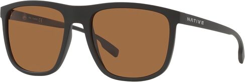 Native Man Sunglasses Matte Black Frame, Brown Lenses, 57MM in Kuwait