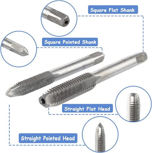 Mesee 6 Pcs Tap Wrench Tool Set, Adjustable T-Handle Tap Holder Wrench with Machine Screw Thread Metric Plug Taps M3 M4 M5 M6 M8 Taps for Metal/Aluminum/Plastic/Wood in Saudi Arabia