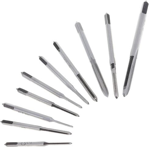 11pcs Mini Tap Wrench Set Metric Tap Set with High Speed Steel Hand Screw Thread Plug Taps M1 M1.2 M1.4 M1.6 M1.7 M1.8 M2 M2.5 M3 M3.5 Adjustable Tap Wrench for Woodworking Machinery Repair in Saudi Arabia