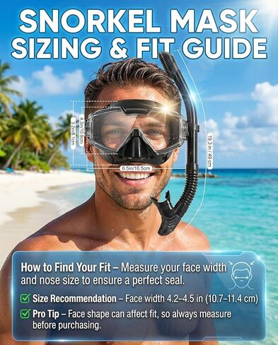 مجموعة غص، قناع غوص بمنظر بانورامي بزاوية 180 درجة، قناع غوص مضاد للضباب مع حماية من الأشعة فوق البنفسجية، معدات غطس مضادة للتسرب مع غص علوي جاف للغوص والغطس والسباحة للبالغين باللون الأسود in Kuwait