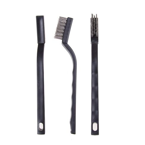 مجموعة فرش سلكية 3 قطع - ستانلس ستيل، فرشاة سلكية للخدش بمقبض منحني لتنظيف خبث اللحام والصدأ والأوساخ (ستانلس ستيل) in Kuwait