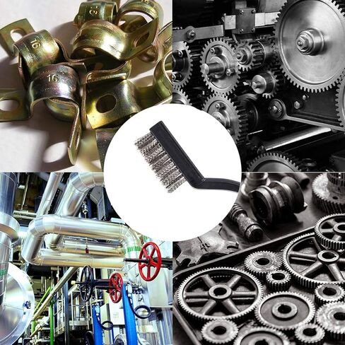 مجموعة فرش سلكية 3 قطع - ستانلس ستيل، فرشاة سلكية للخدش بمقبض منحني لتنظيف خبث اللحام والصدأ والأوساخ (ستانلس ستيل) in Kuwait