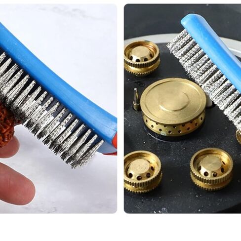 Wire Brushes for Cleaning-Brush for Metal Rust Cleaning, Paint Scrubbing with Rubber Covered Handle(Blue+Red) in Saudi Arabia