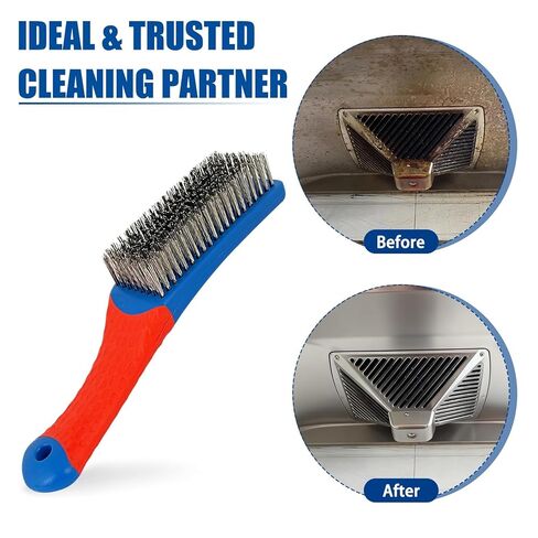 Wire Brushes for Cleaning-Brush for Metal Rust Cleaning, Paint Scrubbing with Rubber Covered Handle(Blue+Red) in Saudi Arabia
