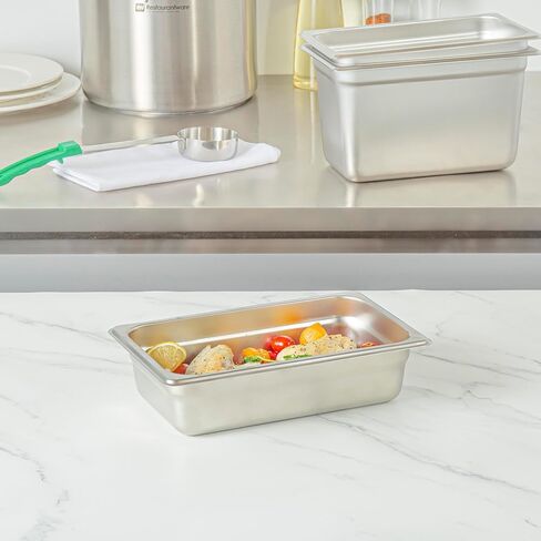 Restaurantware Hotel Pan عدد 1 عدد 1/4 حجم مضاد للمربى 2.5 بوصة قابل للتجميد العميق 24 غطاء وعاء بخار من الفولاذ المقاوم للصدأ مقاس 24 يُباع بشكل منفصل، للاستخدام في المطابخ التجارية والكافيتريات ومناسبات تقديم الطعام in Saudi Arabia