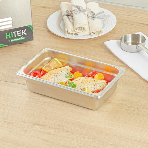Restaurantware Hotel Pan عدد 1 عدد 1/4 حجم مضاد للمربى 2.5 بوصة قابل للتجميد العميق 24 غطاء وعاء بخار من الفولاذ المقاوم للصدأ مقاس 24 يُباع بشكل منفصل، للاستخدام في المطابخ التجارية والكافيتريات ومناسبات تقديم الطعام in Saudi Arabia